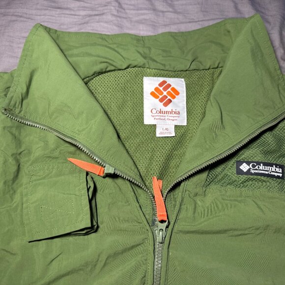 COLUMBIA SKEENA RIVER FLEECE JACKET/VEST (GREEN & WHITE) (L) - Picture 2 of 7